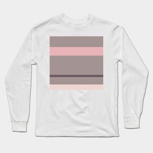 An attractive merger of Wenge, Grey, Lotion Pink and Pale Chestnut stripes. Long Sleeve T-Shirt